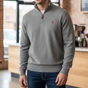 Polo Ralph Lauren Men’s Grey 1/4 Zip Sweater size XL